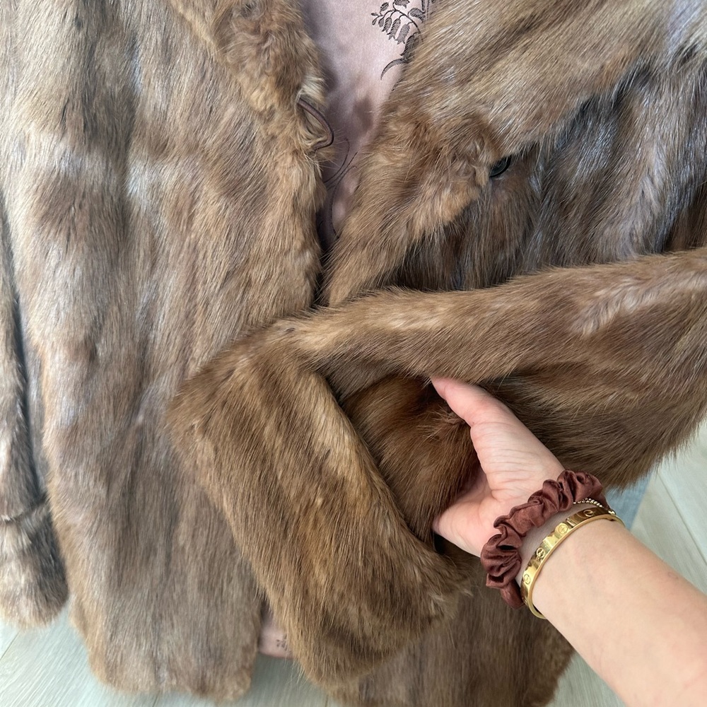 Real Mink fur vintage coat - fits like a small